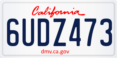 CA license plate 6UDZ473