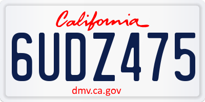 CA license plate 6UDZ475