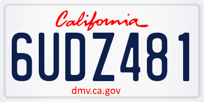 CA license plate 6UDZ481