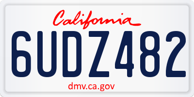 CA license plate 6UDZ482