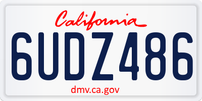 CA license plate 6UDZ486