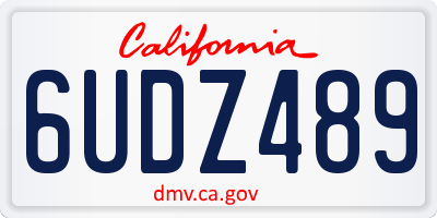 CA license plate 6UDZ489