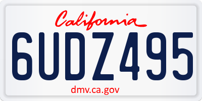 CA license plate 6UDZ495