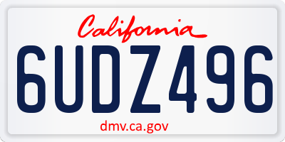 CA license plate 6UDZ496