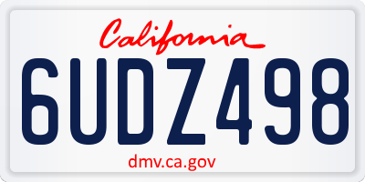 CA license plate 6UDZ498