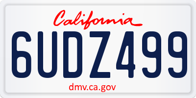 CA license plate 6UDZ499