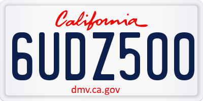 CA license plate 6UDZ500