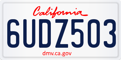 CA license plate 6UDZ503