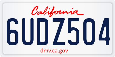CA license plate 6UDZ504