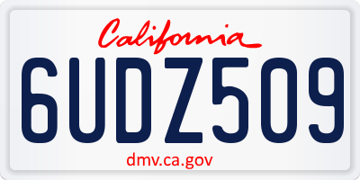 CA license plate 6UDZ509