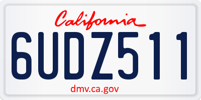 CA license plate 6UDZ511