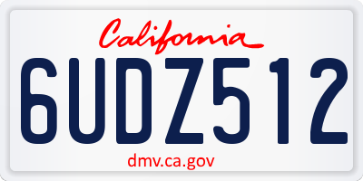 CA license plate 6UDZ512