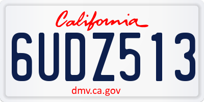 CA license plate 6UDZ513
