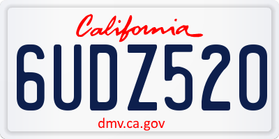 CA license plate 6UDZ520