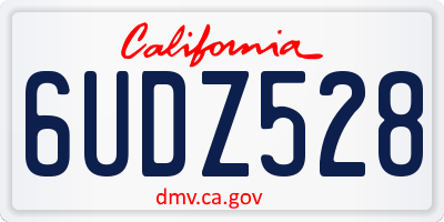 CA license plate 6UDZ528