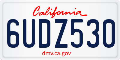 CA license plate 6UDZ530