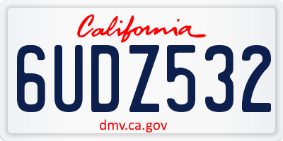 CA license plate 6UDZ532