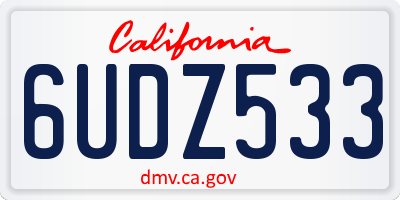 CA license plate 6UDZ533