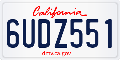 CA license plate 6UDZ551
