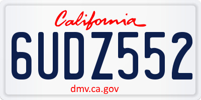 CA license plate 6UDZ552