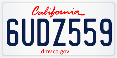 CA license plate 6UDZ559