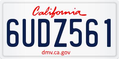 CA license plate 6UDZ561