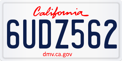 CA license plate 6UDZ562