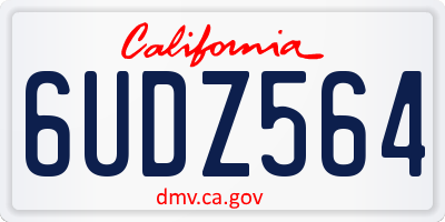 CA license plate 6UDZ564
