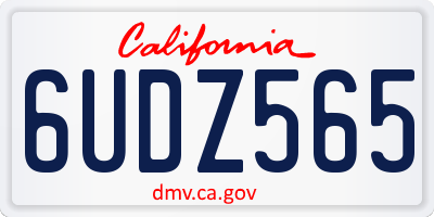 CA license plate 6UDZ565