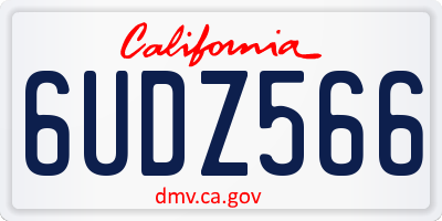 CA license plate 6UDZ566