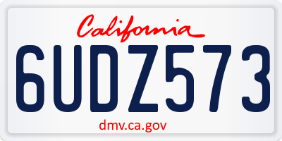 CA license plate 6UDZ573