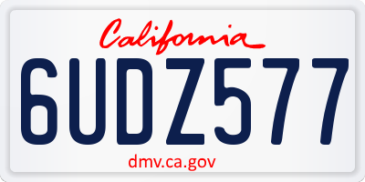 CA license plate 6UDZ577