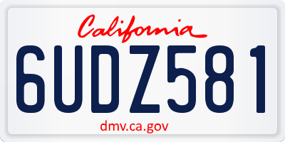 CA license plate 6UDZ581