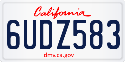 CA license plate 6UDZ583