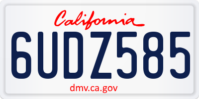 CA license plate 6UDZ585