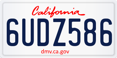 CA license plate 6UDZ586