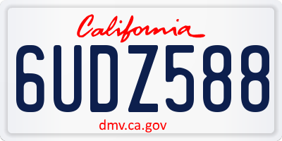 CA license plate 6UDZ588