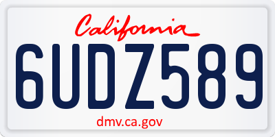 CA license plate 6UDZ589