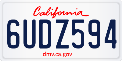 CA license plate 6UDZ594