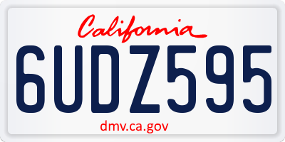 CA license plate 6UDZ595