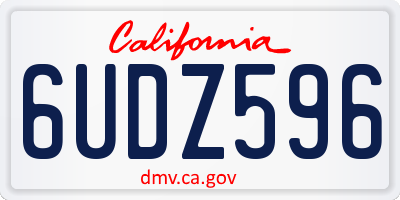 CA license plate 6UDZ596
