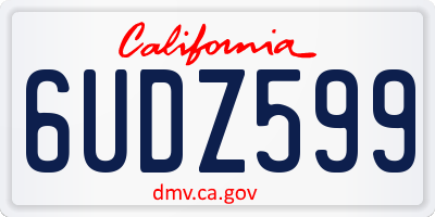 CA license plate 6UDZ599