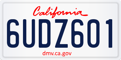 CA license plate 6UDZ601