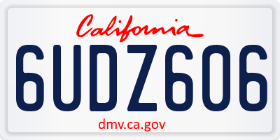 CA license plate 6UDZ606
