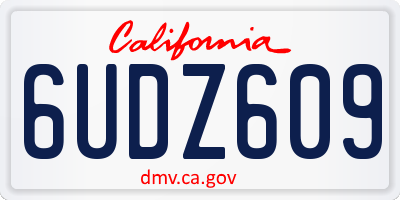 CA license plate 6UDZ609