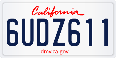 CA license plate 6UDZ611