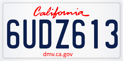 CA license plate 6UDZ613