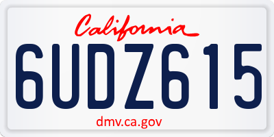CA license plate 6UDZ615