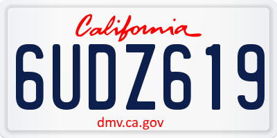 CA license plate 6UDZ619