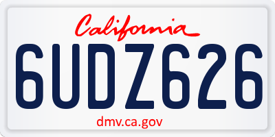 CA license plate 6UDZ626